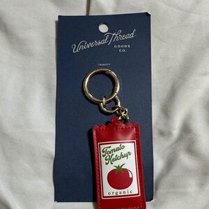 Universal Thread Red Tomato Ketchup Keychain